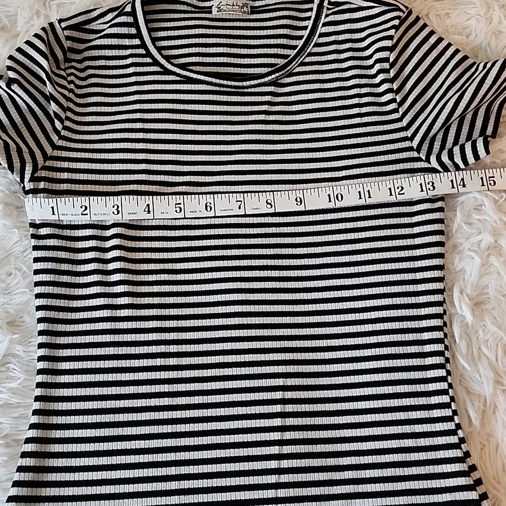 Free People Classic Black and White Striped Women's Top